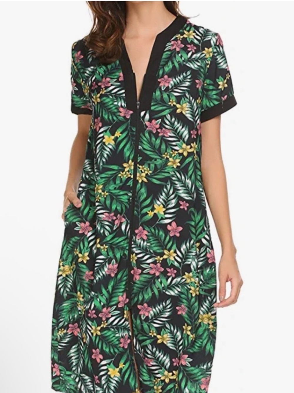 Ekouaer Robe Duster MuuMuu House Dress Swim Coverup Pockets Size XXXL